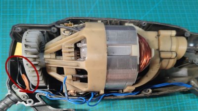 Установка модуля плавного пуска XS-12/D3 в электрический триммер Huter GET-1500B